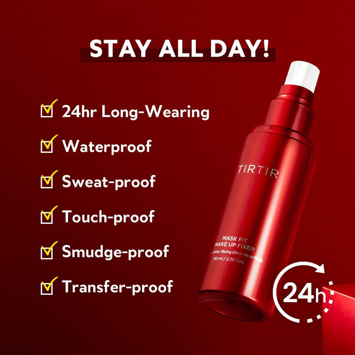 TIRTIR Mask Fit Make-up Fixer, 24H Long Lasting Makeup Finishing Setting Spray 2.7 Fl Oz