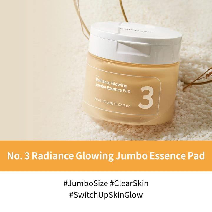 numbuzin No.3 Radiance Glowing Jumbo Essence Pad 70 pads / 5.07 Fl Oz