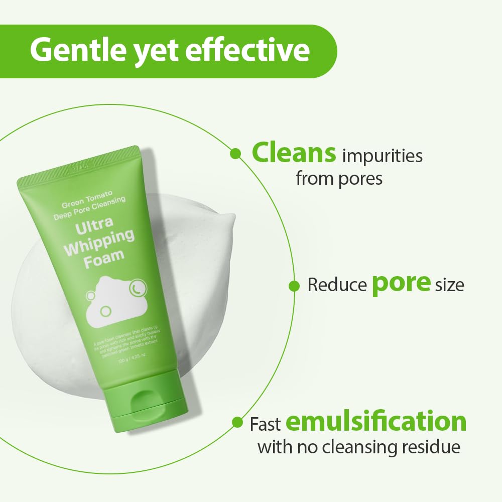 SUNGBOON EDITOR Green Tomato Deep Pore Cleansing Ultra Whipping Foam 4.23oz, 120g