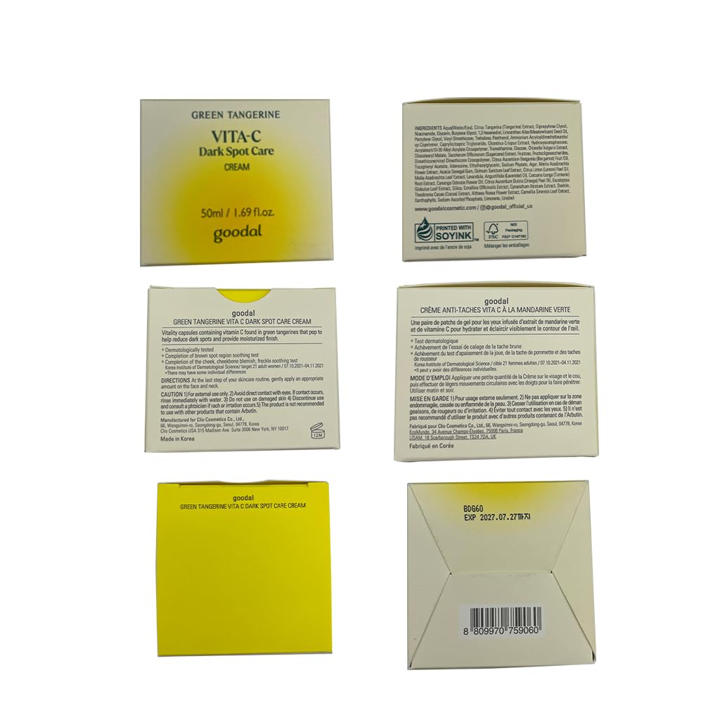 goodal Green Tangerine Vitamin C Cream 50ml, 1.70 fl oz