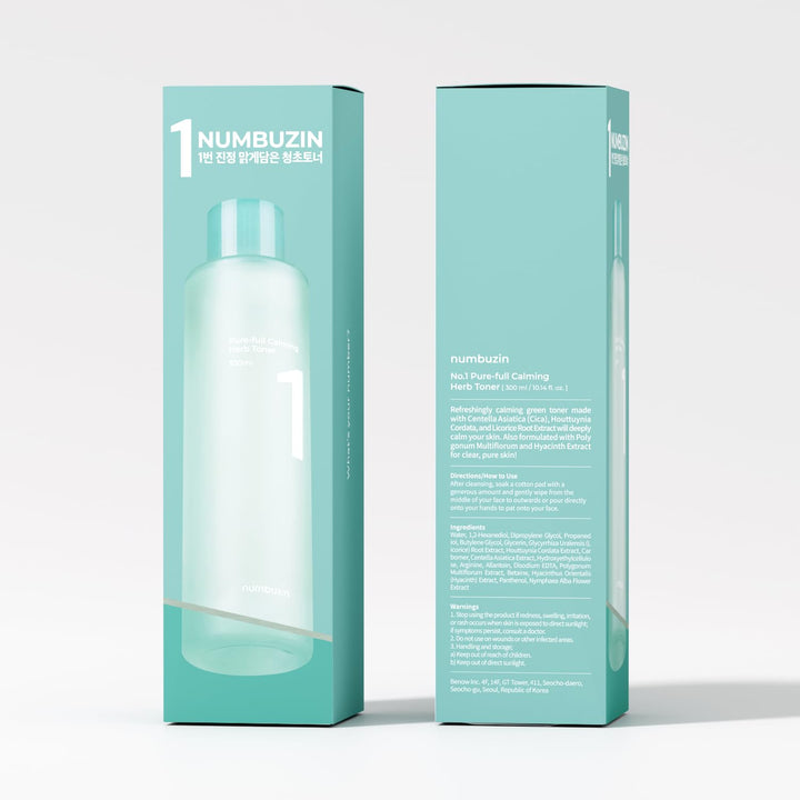 numbuzin No.1 Pure-Full Calming Herb Toner 300ml, 10.14 fl. oz