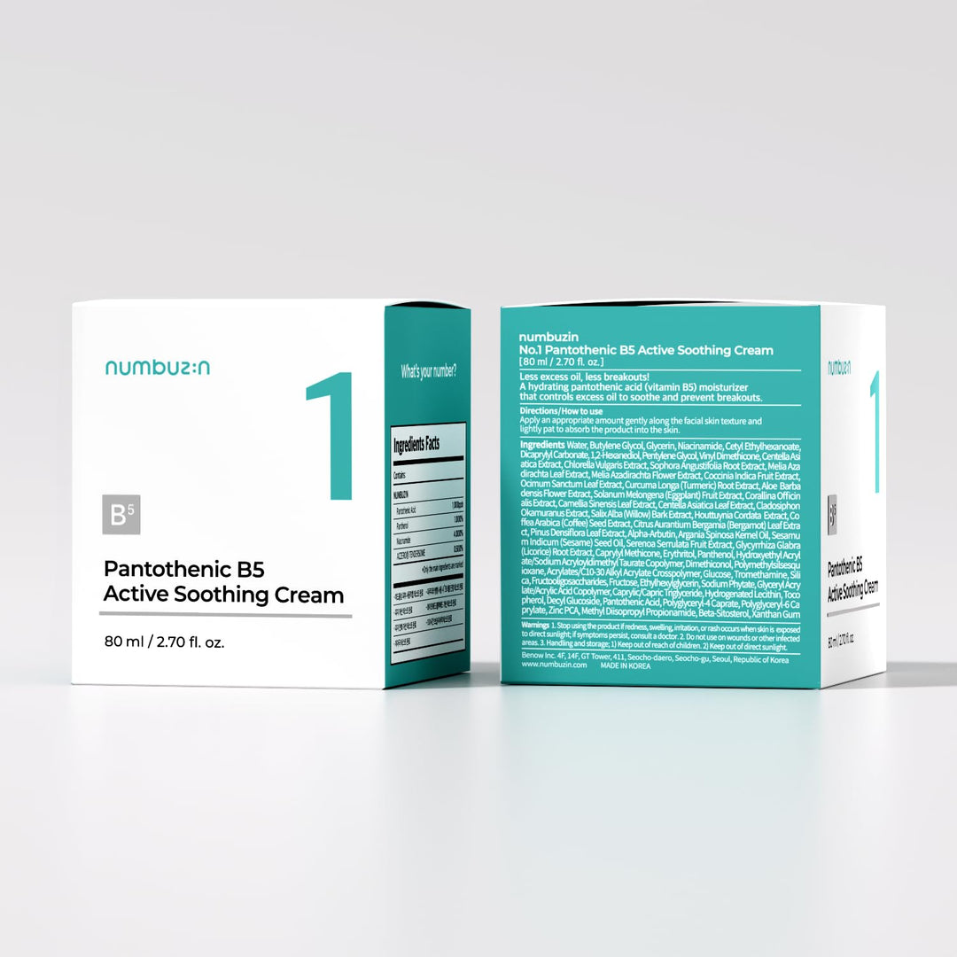 numbuzin No.1 Pantothenic B5 Active Soothing Cream 80ml, 2.7 fl. oz.