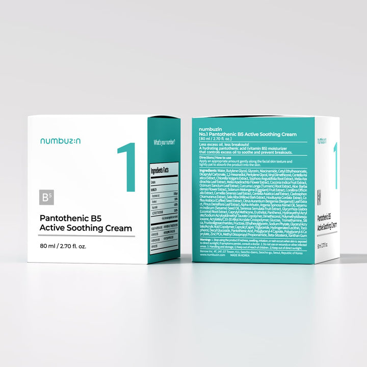 numbuzin No.1 Pantothenic B5 Active Soothing Cream 80ml, 2.7 fl. oz.