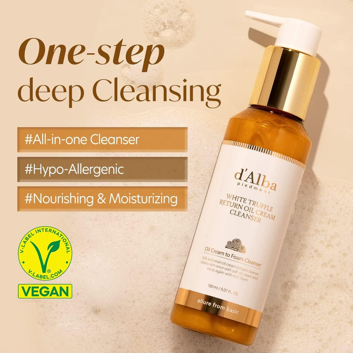 d'alba Italian White Truffle Return Oil Cream Cleanser 150ml, 5.07 fl. oz