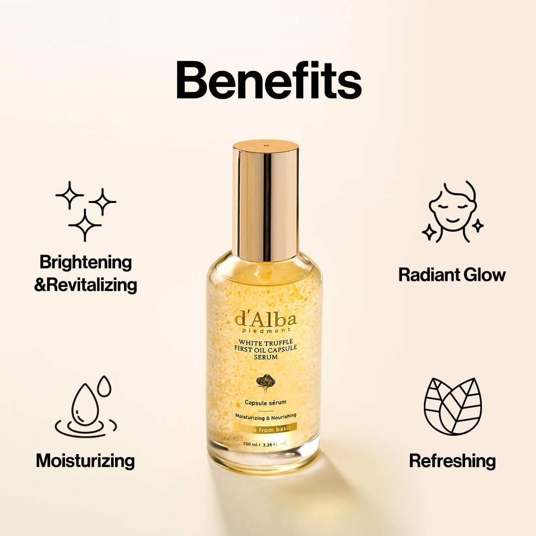 d'alba White Truffle Oil Capsule Serum 3.38 Fl. Oz, 100ml