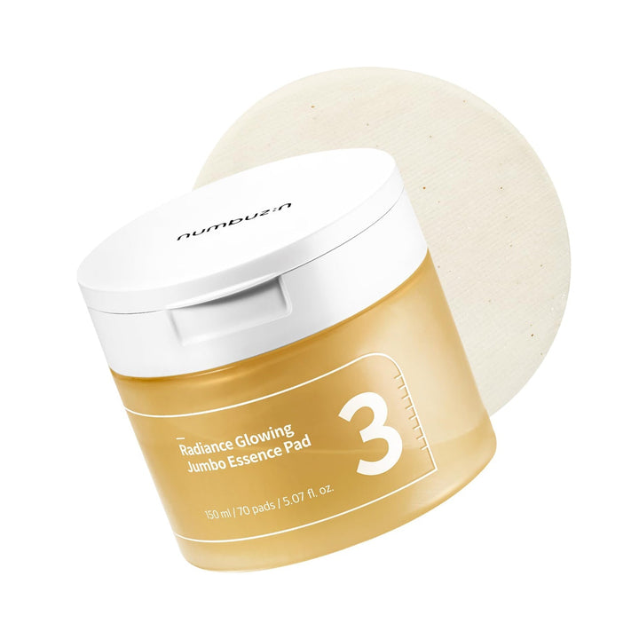 numbuzin No.3 Radiance Glowing Jumbo Essence Pad 70 pads / 5.07 Fl Oz