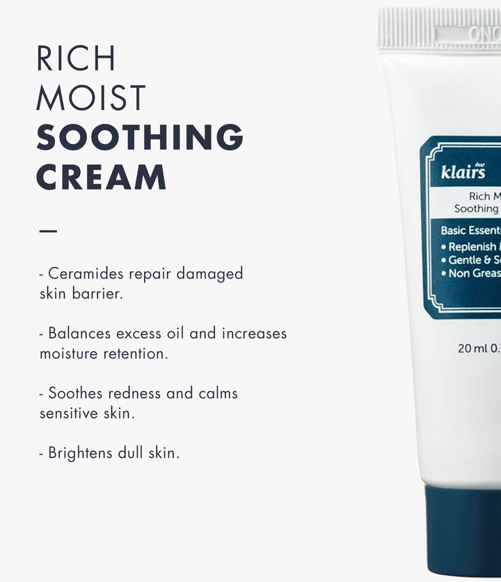 Dear Klairs Rich Moist Soothing Cream 20ml, 0.71oz