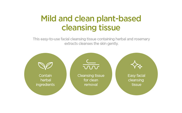 Herb Day 365 Cleansing Wipes Make Up Remover Face Wipes with Rosemary Extract