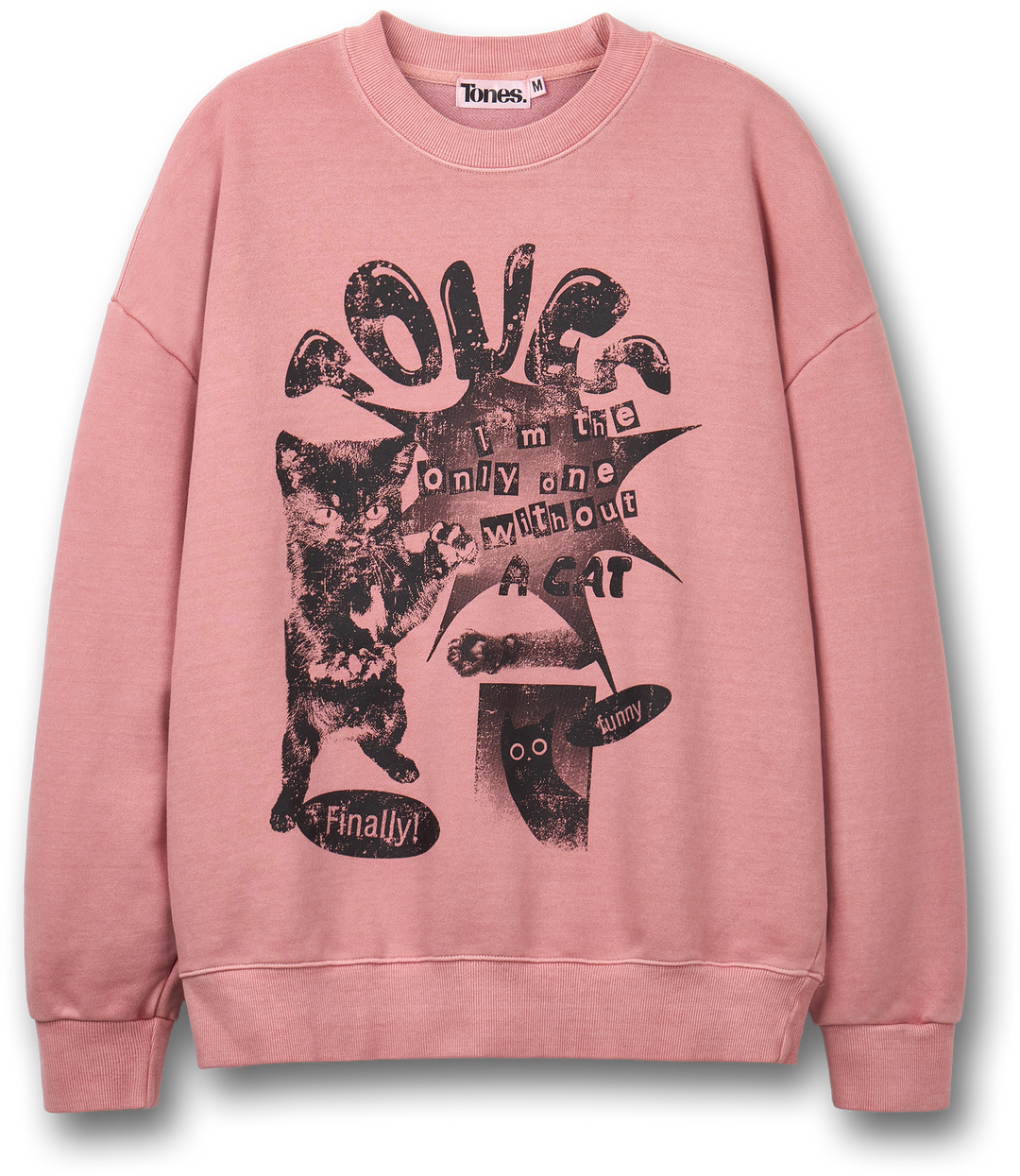 Sweety Cat Pigment Man to Sweatshirt - Indie Pink