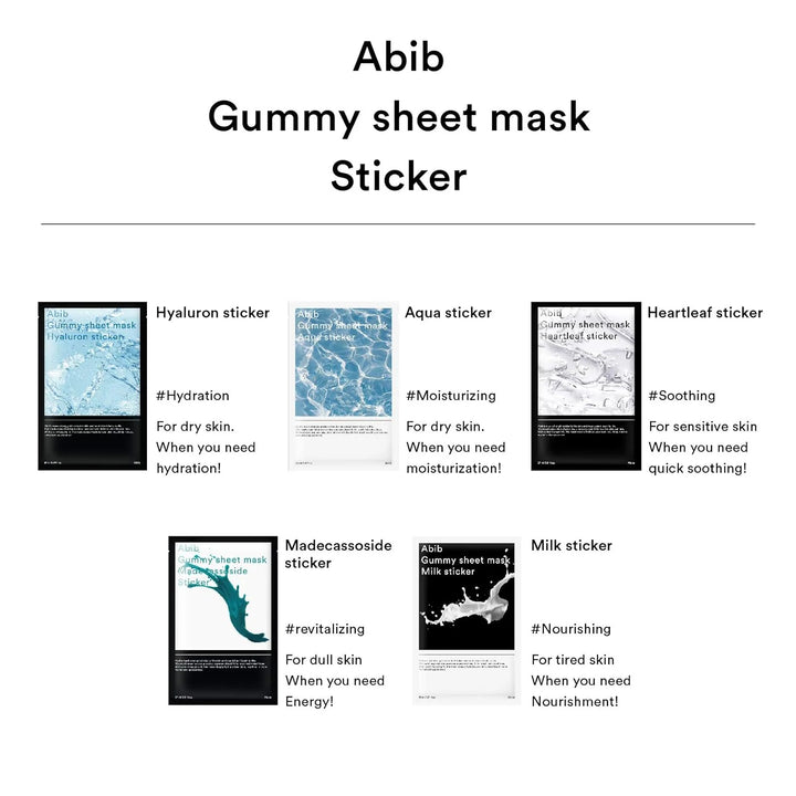 Abib Gummy Sheet Mask Heartleaf Sticker 10 Sheets