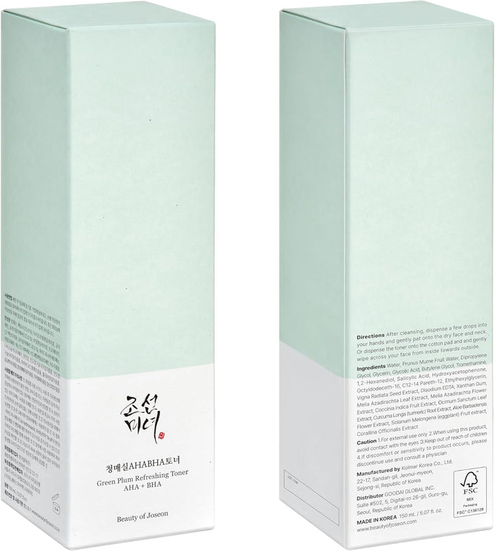 Beauty of Joseon Green Plum AHA BHA Toner 150ml / 5.27 fl. oz.