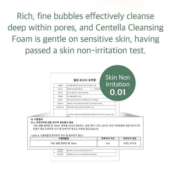 mixsoon Centella Cleansing Foam 150ml, 5.07 fl oz