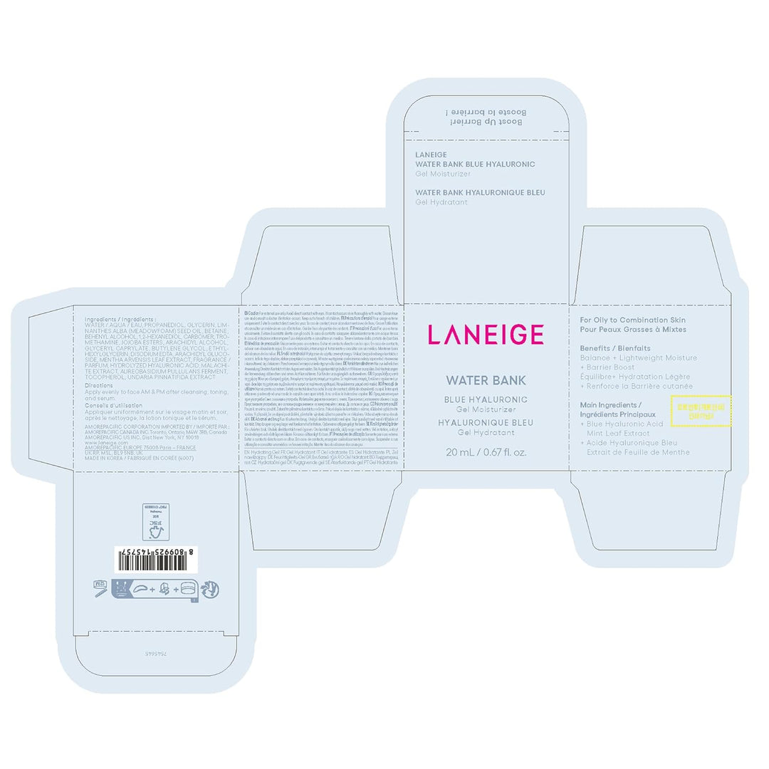 LANEIGE Water Bank Blue Hyaluronic Gel Moisturizer, 1.6 fl.oz. 50ml