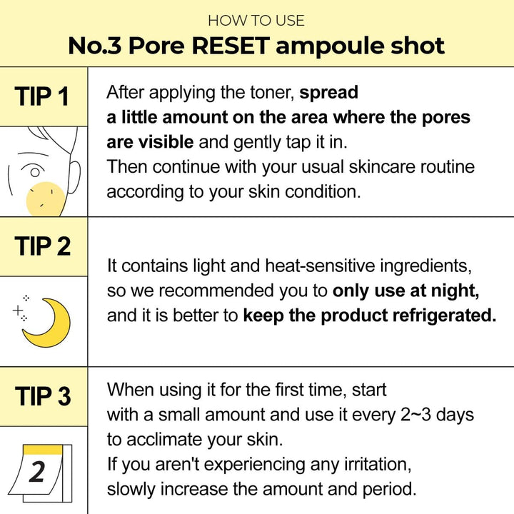 numbuzin No.3 Pore Reset Ampoule Shot 25ml, 0.84 fl. oz