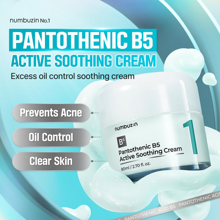 numbuzin No.1 Pantothenic B5 Active Soothing Cream 80ml, 2.7 fl. oz.