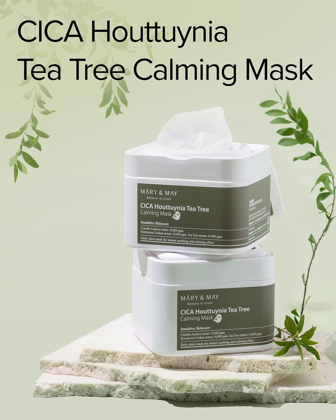 Mary&May CICA Houttuynia Tea Tree Calming Mask(30 Sheets)