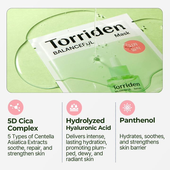 BALANCEFUL Cica Facial Masks 10 sheets