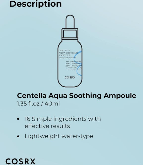 COSRX Centella Aqua Soothing Ampoule 40ml
