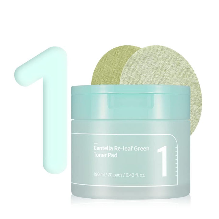 numbuzin No.1 Centella Re-leaf Green Toner Pad 70 pads / 6.42 Fl Oz