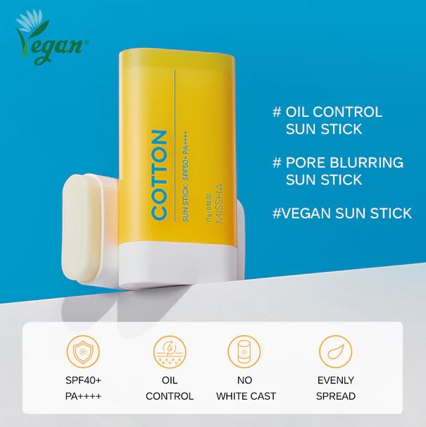 Missha All-around Safe Block Cotton Sun Stick SPF50+ PA++++ 17g