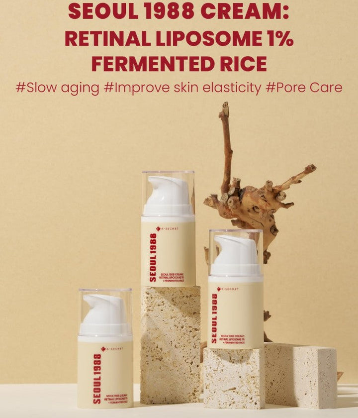 SEOUL 1988 Cream : Retinal Liposome 1% + Fermented Rice, 50ml / 1.69fl.oz.