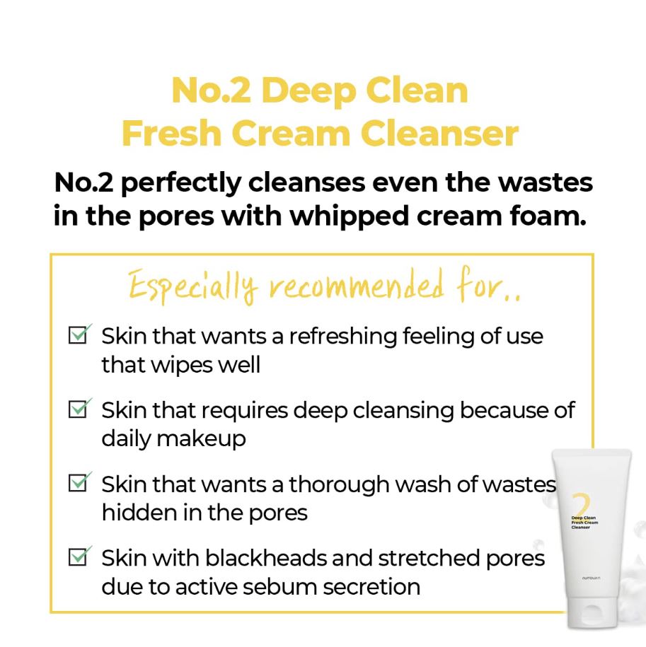 numbuzin No.2 Deep Clean Fresh Cream Cleanser 120ml / 4.05 fl. oz.