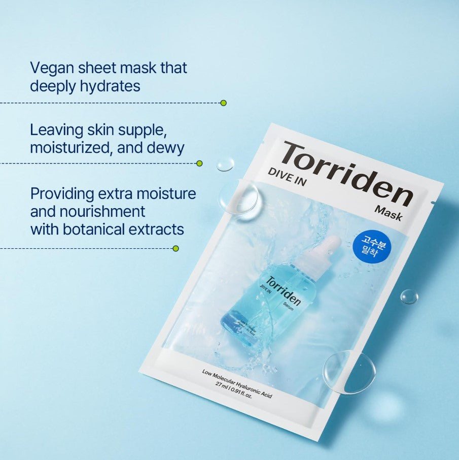 DIVE IN Hyaluronic Acid Facial Mask 10 sheets