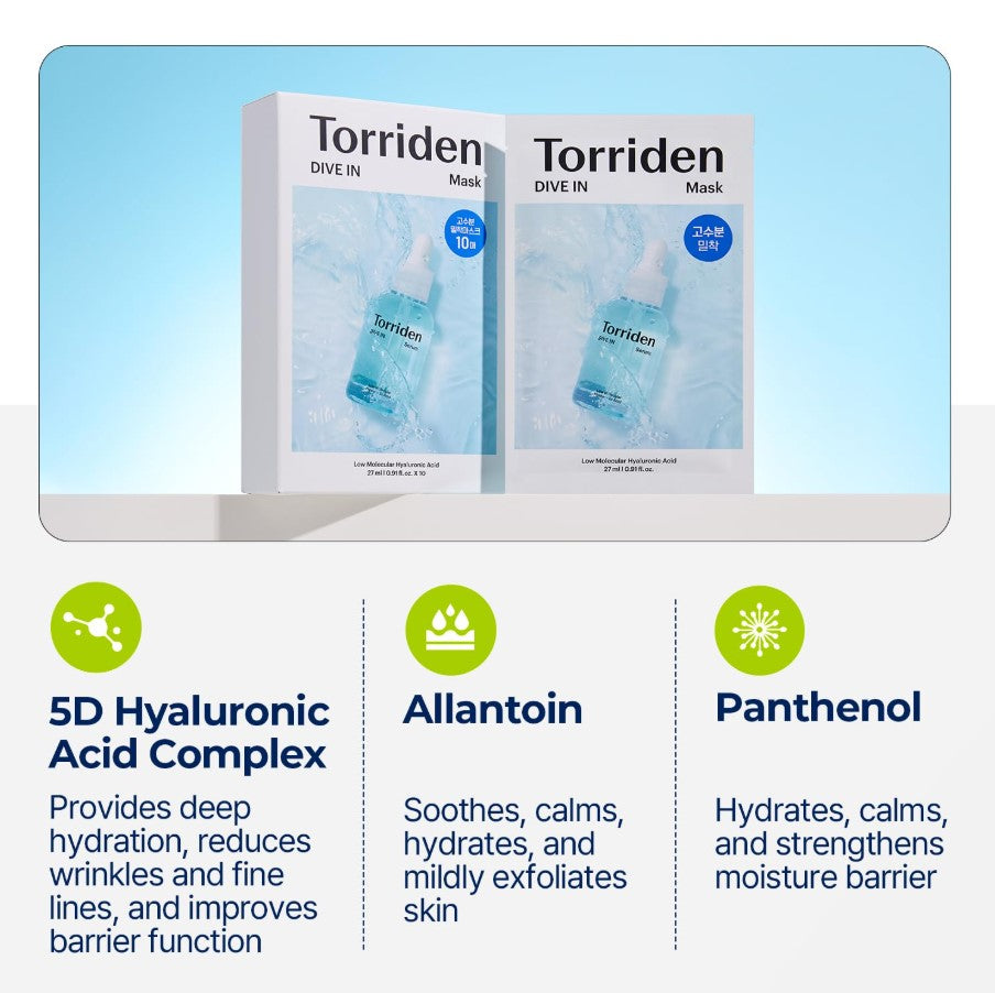 DIVE IN Hyaluronic Acid Facial Mask 10 sheets