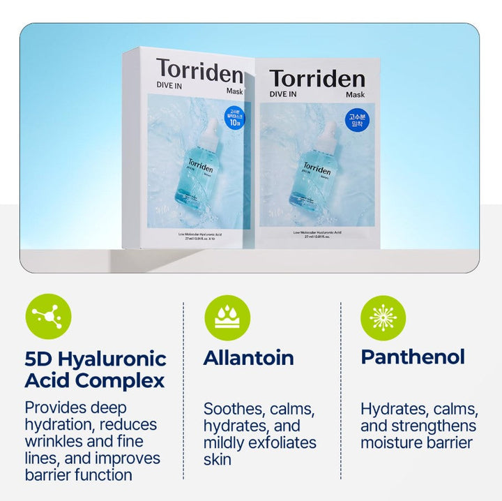 DIVE IN Hyaluronic Acid Facial Mask 10 sheets