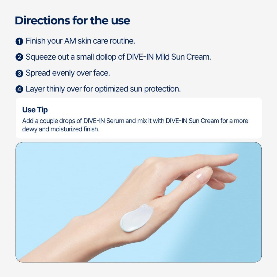 DIVE-IN Mild Sunscreen SPF 50+ PA++++ 60ml / 2.02 fl. oz.