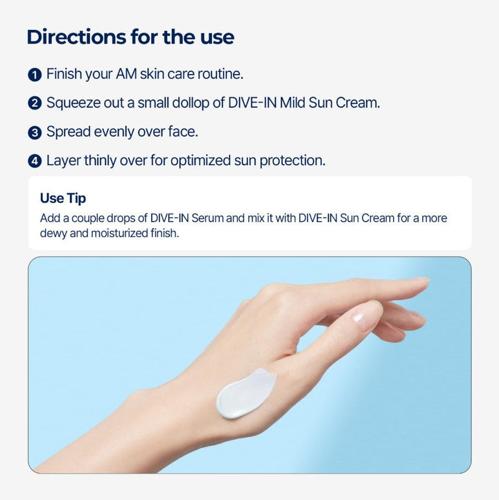 DIVE-IN Mild Sunscreen SPF 50+ PA++++ 60ml / 2.02 fl. oz.