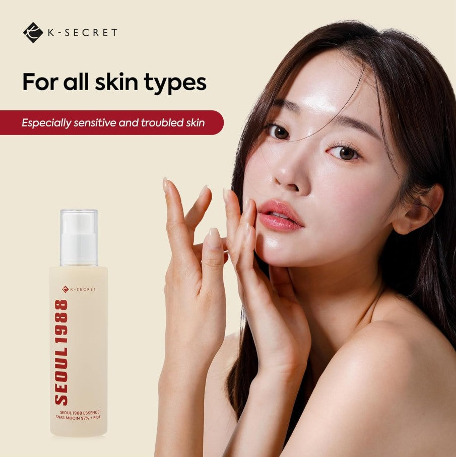 SEOUL 1988 Essence : Snail Mucin 97% + Rice 100ml / 3.38 fl. oz.