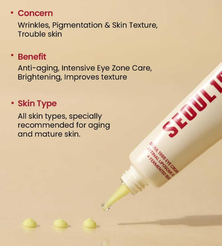 SEOUL 1988 Eye Cream : Retinal Liposome 4% + Fermented Bean, 30ml / 1.01 fl.oz.