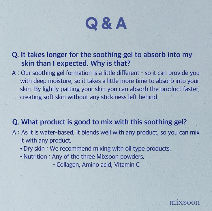 mixsoon Glacier Water Ice Soothing Gel 150ml / 5.07fl oz
