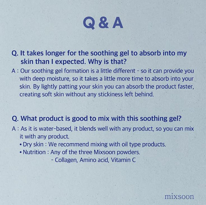 mixsoon Glacier Water Ice Soothing Gel 150ml / 5.07fl oz