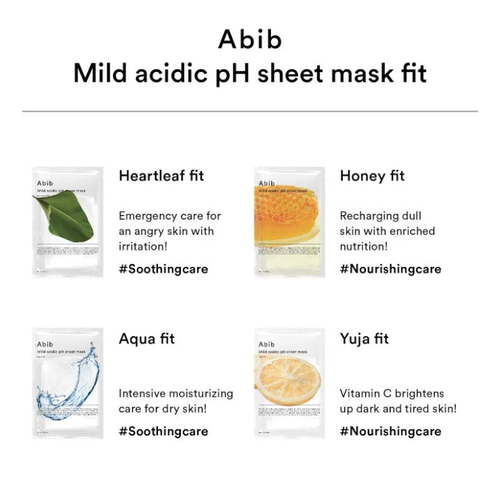 Abib Mild Acidic pH Sheet Mask Aqua Fit 10 Sheets