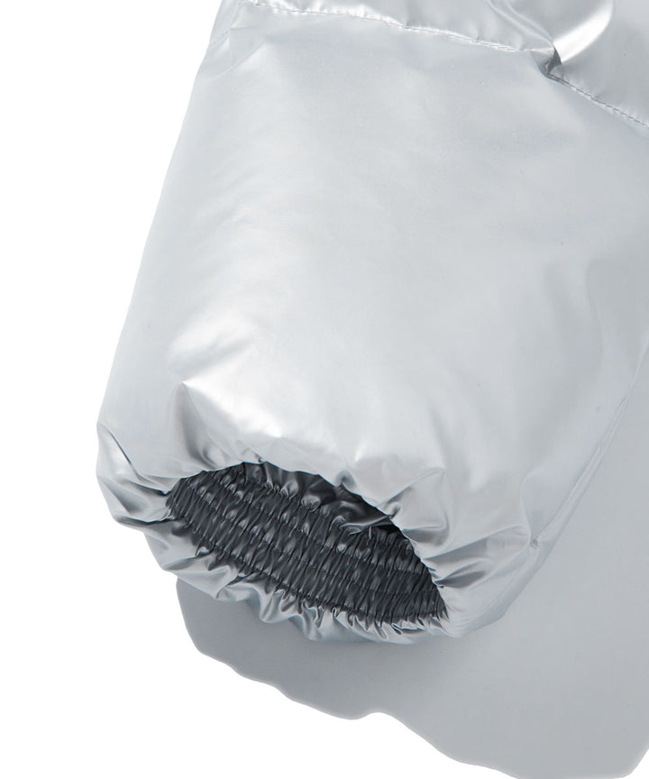 High Glossy Puffer Crop Padding - silver